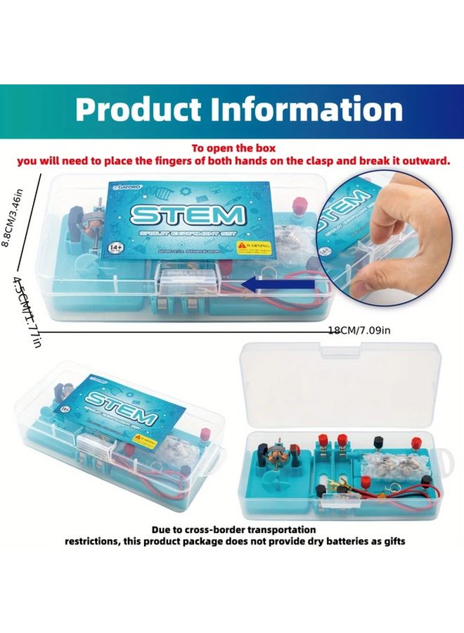 مجموعة تجارب الفيزياء الزرقاء STEM نموذج تعليمي لبناء دائرة المحرك - Image 2